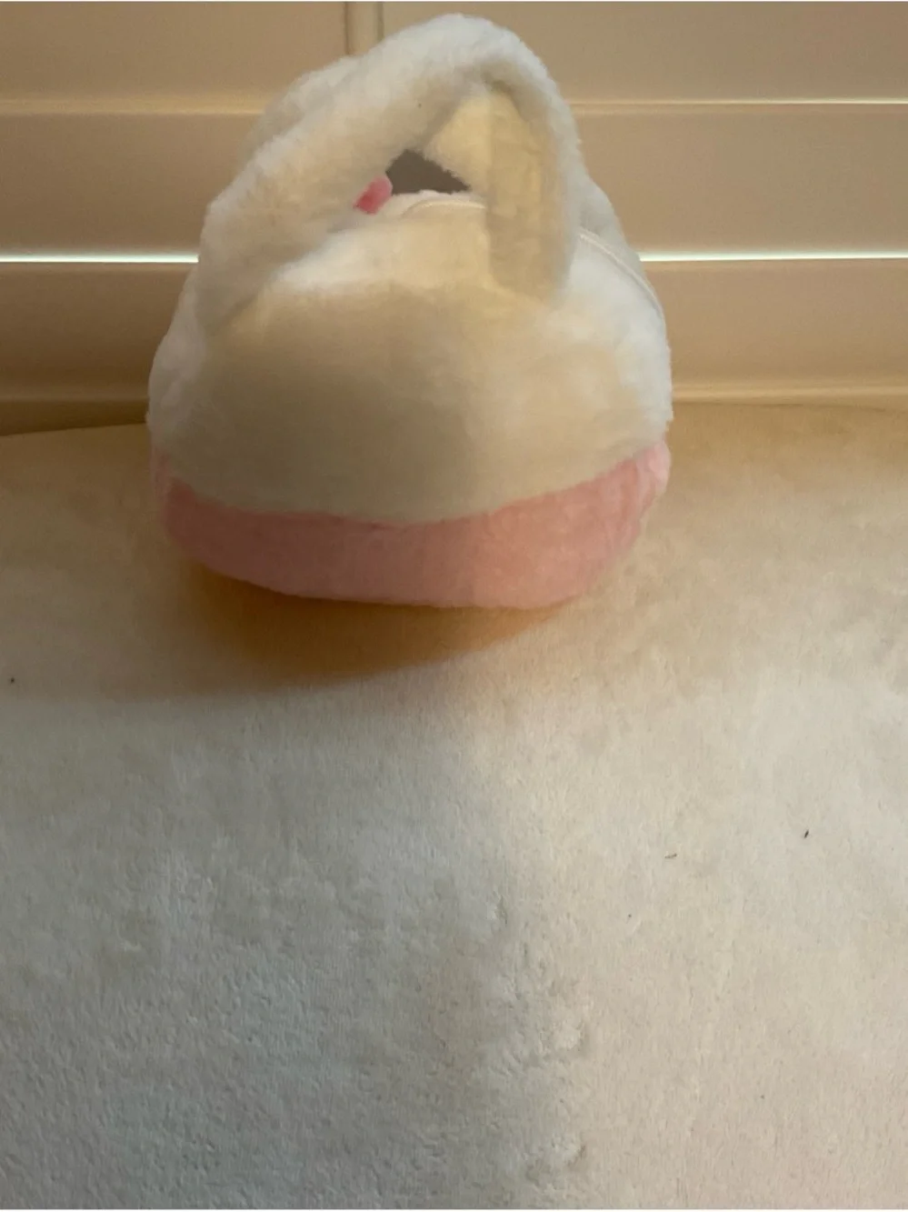 Plush Pink & White Kitty Kids Handbag - Cute Bunny Design